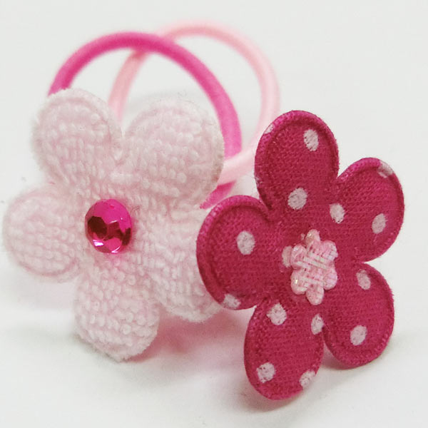 WL14051/WILL/[キッズアクセサリー]ポニー2P「ヘアゴム」（フラワー/ダークピンク×ピンク）/ファッション/おしゃれ/まとめ髪/ヘアー/雑貨/ギフト/プレゼント/入学式/卒業式/誕生会/お遊戯会