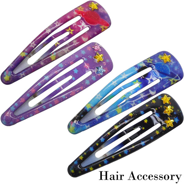 【ネコポス便発送可】50178-79/WILL/【ヘアーアクセサリー】スリーピン2個セット「髪留め」(宇宙柄)/ファッション/おしゃれ/まとめ髪/ヘアー/雑貨/...