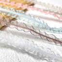 【メール便可】【1個入り】レースリボン 全5色 約30cm りぼん 蝶結び ウェーブ ヘアアクセサリー シュシュ 髪飾り ネックレス ペンダント ピアス イヤリング コサージュ ブローチ アクセサリーパーツ ハンドメイド クラフト 手芸
