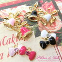 【メール便可】【1個入り】アクセサリー製作に♪かわいいチャーム♪“ribbon & bell”【ベル】【鐘】【リボン】【クリスマス】【可愛い】【キュート】【カラ...