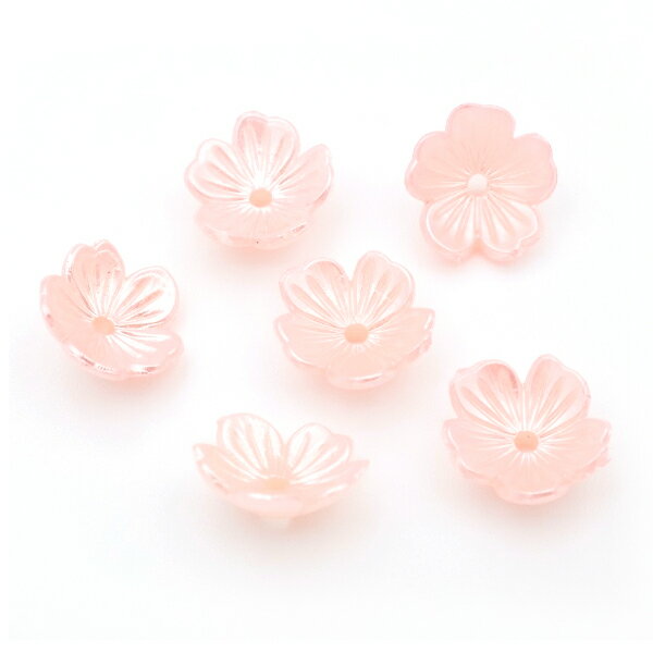 【メール便可】【1個入り】桜のビーズ 10mm 桜 さくら サクラ 花 花弁 フラワー ピンク 桃色 アクリル ..