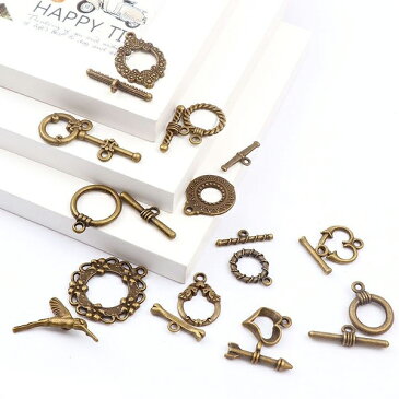 【メール便可】【1個入り】アクセサリー製作に♪マンテル 11種類★金古美★小鳥/お花/ フラワー/ハート/矢/太陽/アンティーク/メタルボタン/トグルクラスプ/開閉パーツ/アンティークゴールド/留め具/ネックレス/ブレスレット/バッグ/ハンドメイド