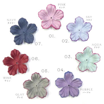 【メール便可】【1個入り】アクセサリー製作に♪【FLOWER FLAKES -フラワーフレーク- 4cm×4cm 7色】【フラワー】【花】【花弁】スエード風生地/和風/はんなり/スマホケース/レジン/ネイル/デコパーツ/ピアス/イヤリング/手作り/ハンドメイド/手芸