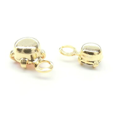 【メール便可】【1個入り】アクセサリー製作に♪ラインストーンチャーム★3mm★K17GPゴールド&本ロジウム★クリア&ライトピーチ★プレシオサ製チャトン★クリスタル/アレンジパーツ/石/ロジューム/シルバーカラー/ネックレス/ピアス/イヤリング/ハンドメイド/手芸