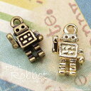 【メール便可】【1個入り】プチロボットチャーム 金古美 K16GPゴールド ロボット 小さい 小さ目 小さめ ミニサイズ プチ 金属パーツ アクセサリーパーツ ...
