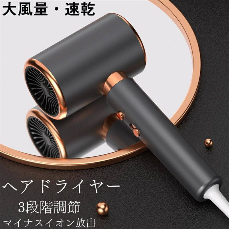 ヘアドライヤー 速乾 大風量 2000W個マイナスイオン 恒温ケア 3段階調節 過熱防止 ヘア 潤さ 保つ ノズル付き 静音 髪に優しい ヘアケア ヘアサロン ...