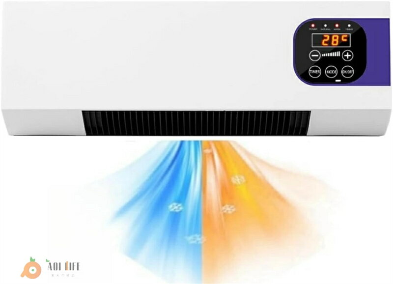 冷暖房両用移動式小型 ファン移動式壁掛けミニ ファン冷暖房ファン家庭用省エネミニ リモコン付きタイ..