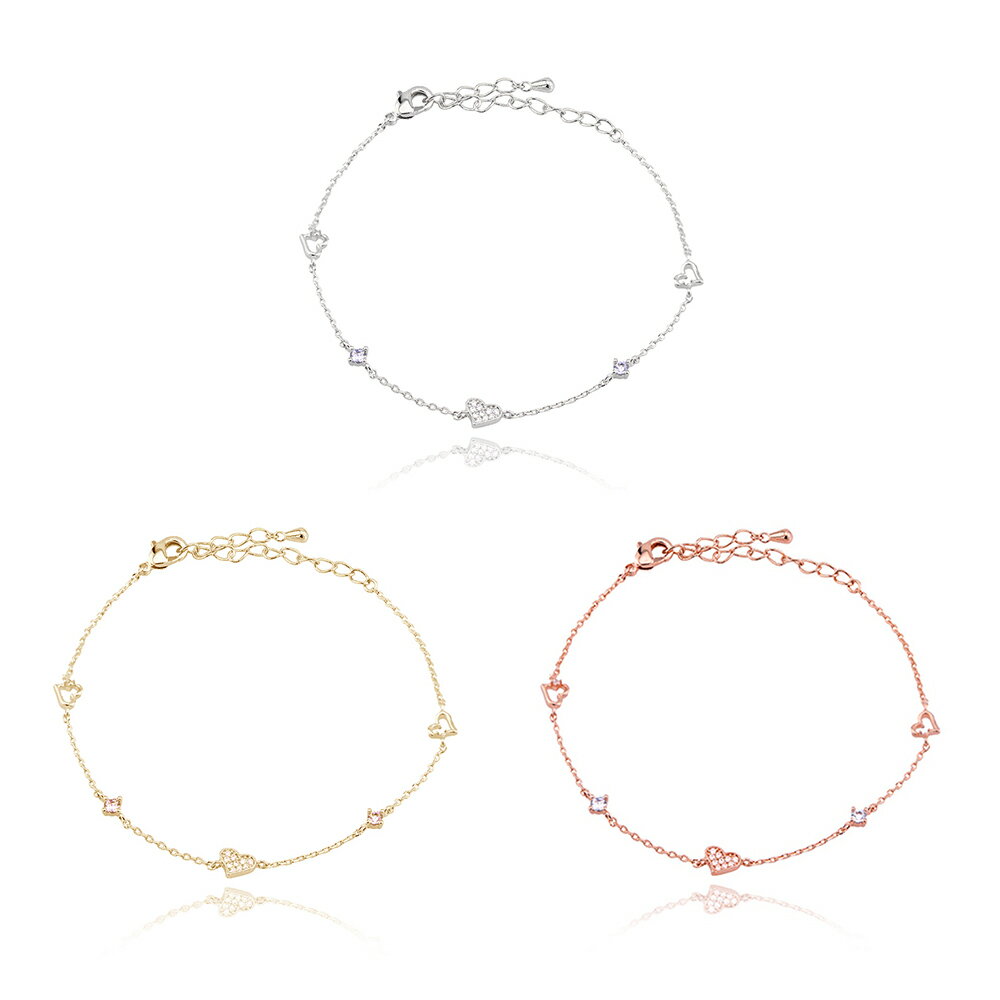 ＼ブラックフライデー15％OFFクーポン＆P5倍／ ブレスレット ラブリーハート ハートブレスレット 3カラ..