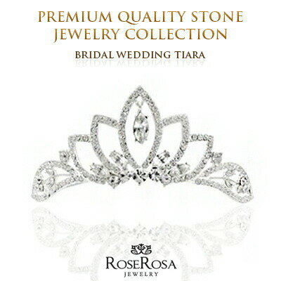 ティアラ スワロフスキークリスタル使用 ウェディング 結婚式 結婚 クラウン 前櫛 パーテ 日々の定番