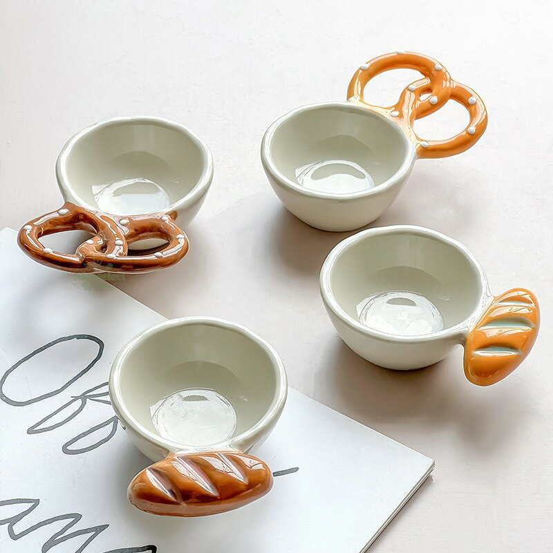 Rakuten - パン型ハンドル小皿 おしゃれ陶器ソースディッシュ しゃぶしゃぶ醤油皿 多機能かわいい取り皿 和モダンインスタ映え食器