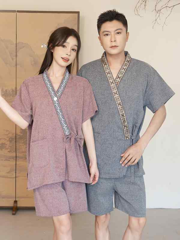乐天商城 - 温泉 スーツ マッサージ 服 健康ランド ファッション ウェア インナー ズボン ナイト ルーム パジャマ パンツ トップス セット 衣料品 男女兼用 ユニセックス