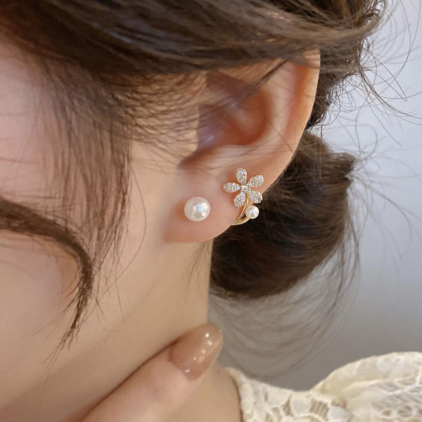 Rakuten - 【1500円均一】2WAY パールビーズ銀針ピアス ★ピアス 金属アレルギー 18k レディース シルバー925　アレルギーフリー