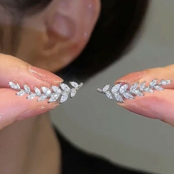 Rakuten - 【1500円均一】リーフ銀針ピアス ★イヤーカフ イヤークリップ ピアス 金属アレルギー 18k レディース シルバー925　アレルギーフリー
