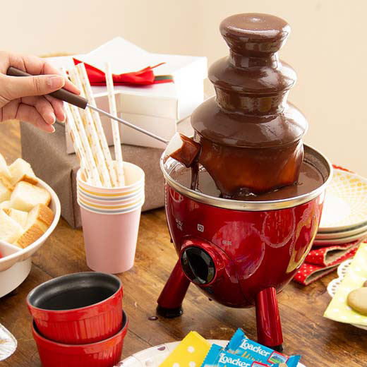 チョコレートファウンテン　チョコフォンデュ チョコファウンテン チョコレートフォンデュ フォンデュ鍋 チョコ ホームパーティ パーティー 女子会