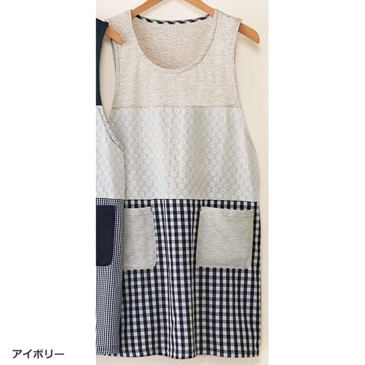 パッチワークワークエプロン/M-L/キッチン用品・食器・調理器具その他