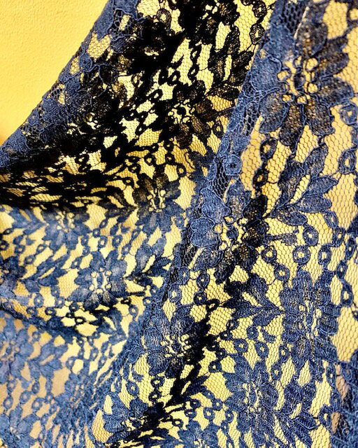 使いやすい小花のコードレース【黒】NB5653日本製（福井県産）