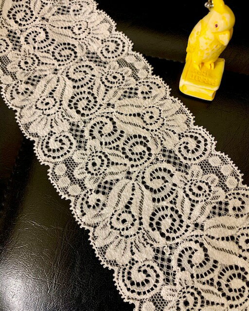 幅8.5ストレッチレース【白】NB1418日本製（福井県産）