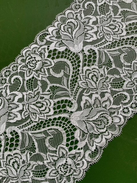 幅17cmの細巾レース【白】NB419日本製（福井県産）