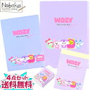 【送料無料】【4点セット】 WDZY 文具セット (消しゴム&ミニメモ&下敷き&5インデックスクリアファイル) 【パープル】 / 文房具 文具 ケシゴム メモ 下じき クリアファイル ファイル グッズセット グッズ セット ヴィッジ