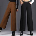 【送料無料】 パンツ ワイドパンツ スカーチョ バギーパンツ ガウチョパンツ 暖かい 体型カバー 秋 冬 レディース ボトムス ワイド ゆったり カジュアル 大きいサイズ 美脚 細見え ウール 防寒 秋冬