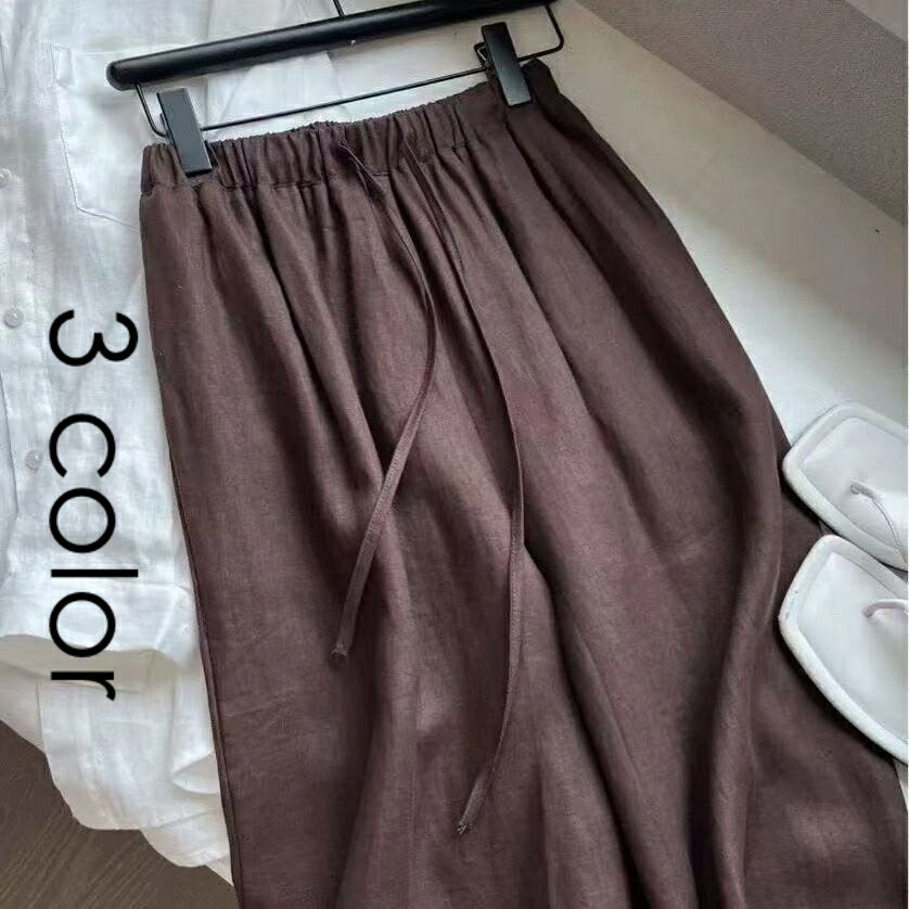 【送料無料】 パンツ ワイドパンツ リネンパンツ レディース ボトムス 綿麻 リネン ロング スカーチョ ガウチョパンツ 体型カバー 春 夏 無地 薄 涼しい リラックス ワイド ゆったり カジュアル 大きいサイズ