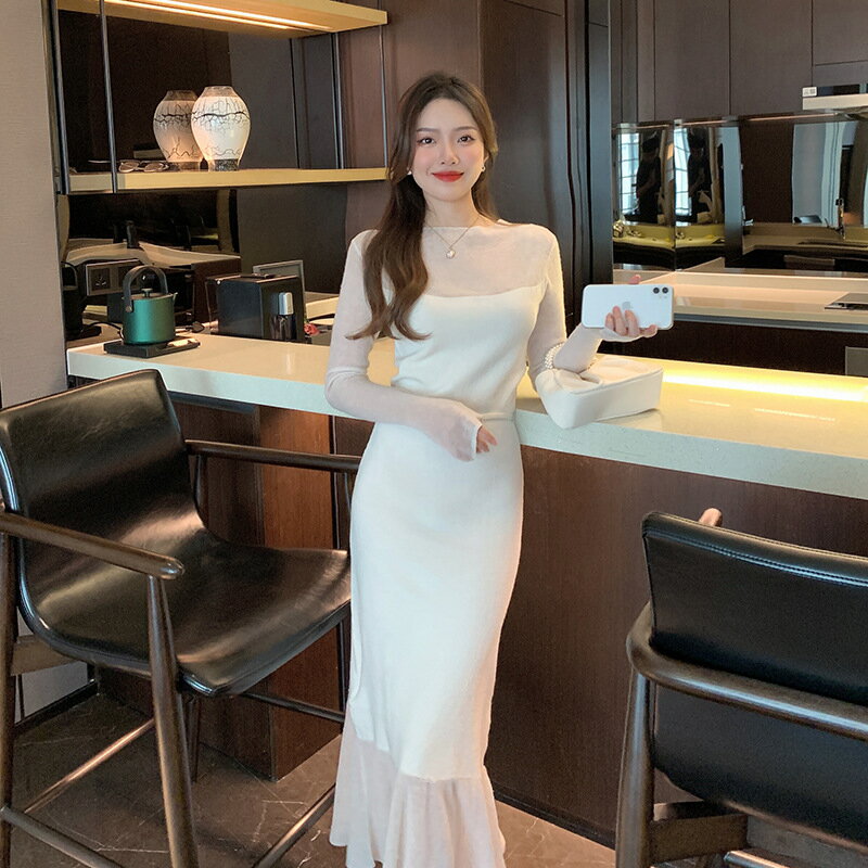 【送料無料】ワンピース パーティードレス 韓国 ドレス ロング 結婚式 セクシー マーメイドドレス 通勤 二次会