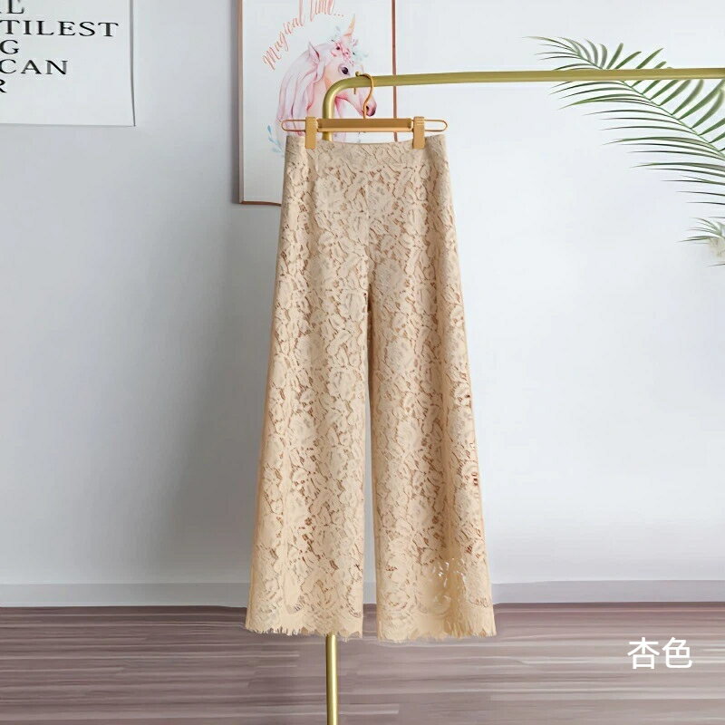 Rakuten - 【送料無料】パンツ リネンパンツ 綿麻 レース ワイドパンツ ガウチョパンツ スカーチョ ズボン 体型カバー 涼しい リラックス ゆったり 大きいサイズ カジュアル 夏用 春 夏 秋 きれいめ 涼しい レディース ボトムス