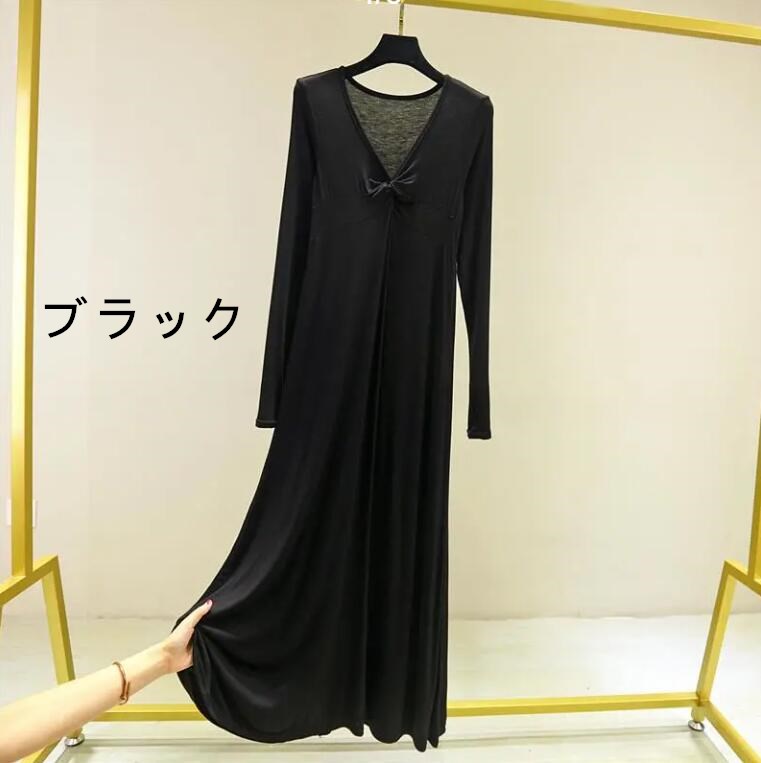 送料無料 シャツワンピース ワンピース レディース ロングワンピース ロング マキシ丈 ゆったり 体型カバー ワンピ 長袖 大きいサイズ リゾート カジュアル 大人 無地 春 夏 秋 冬 nobinobi2020-10002122 Rosy サンプル画像3