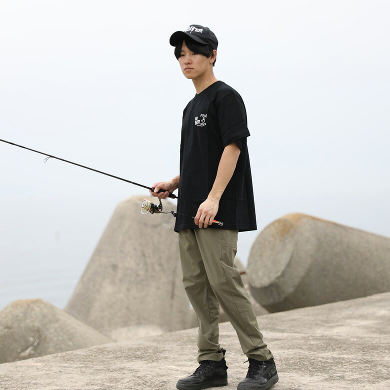 NOBiTER ノーバイターx DECADEWORKS ディケイドワークス コラボレーション 半袖 Tシャツ typeA nbt184039 限定品 ヘビーウェイト 厚手 生地 洗濯に強い コットン 綿100％ ユニセックス 男女兼用 黒 白 ブラック ホワイト M L フィッシング 釣り アウトドア キャンプ nobiter-10000126 NO BiTER(ノーバイター) サンプル画像3