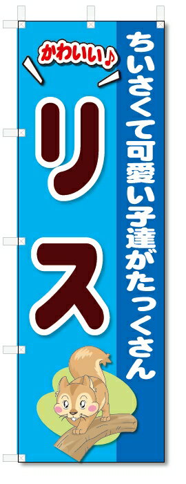 のぼり旗　リス(W600×H1800)ペットショップ