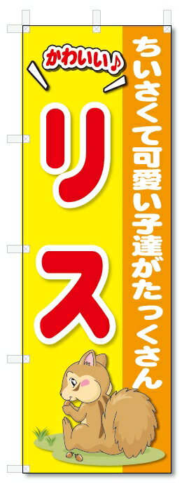 のぼり旗　リス(W600×H1800)ペットショップ