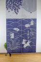 和風のれん 七福うさぎ 【花粉キャッチ機能付き】【防炎】 85x150cm