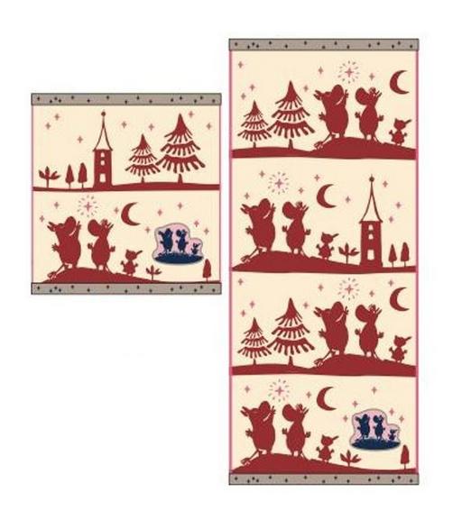 ウォッシュタオル&フェイスタオル　2種(2枚)組　「ムーミン谷の夜」