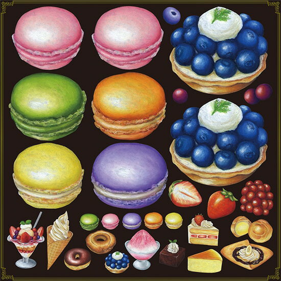 デコレーションシール （W285×H285mm） スイーツ （2） No.4857