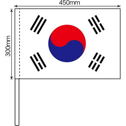 手旗 国旗 大韓民国 No.19478（受注生産品・キャンセル不可）
