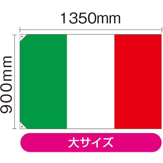 国旗 イタリア 大（販促用） No.23654 （受注生産品・キャンセル不可）