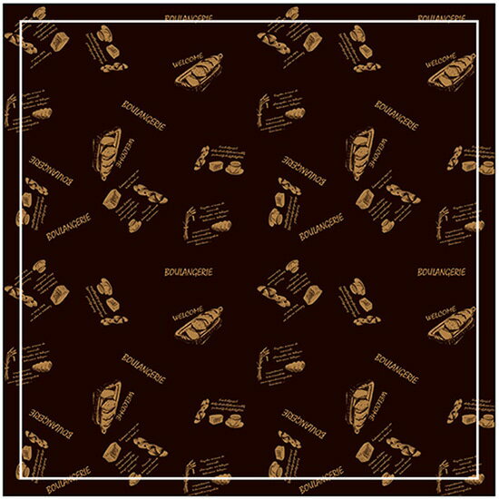 テーブルクロス 線画パン W1400mm No.24381（受注生産品・キャンセル不可）