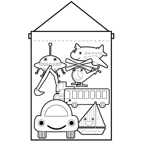 塗り絵タペストリー 乗り物 No.42583（受注生産品・キャンセル不可）