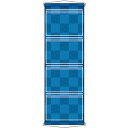 ウォールポケット 縦4段 格子模様 No.46286 (受注生産品・キャンセル不可)