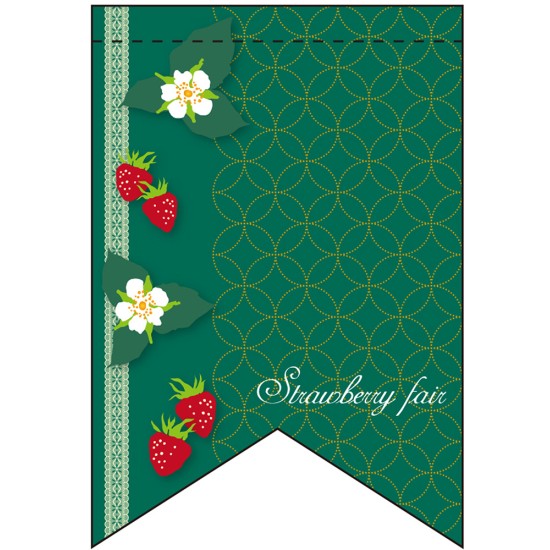 両面リボンフラッグ （ミニ） Strawberry Fair No.61021 （受注生産品・キャンセル不可）