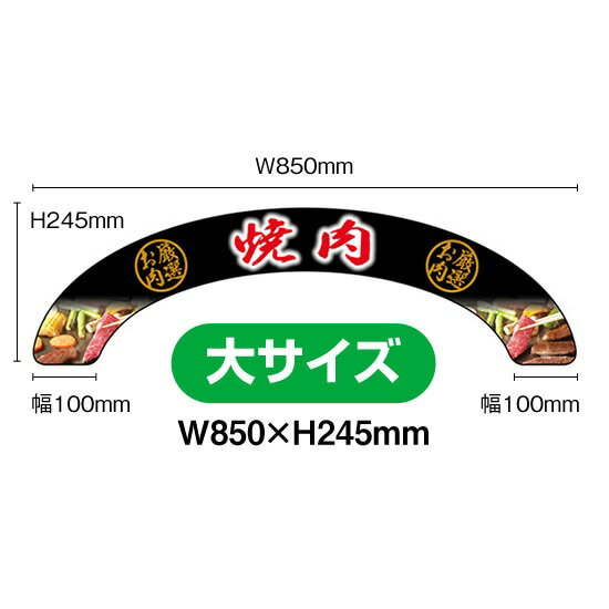 楽天のぼりストア　楽天市場店アーチパネル（大サイズ） 厳選お肉 焼肉 No.68684（受注生産品・キャンセル不可）