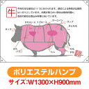ドロップ幕 牛 部位イラスト (W1300×H900mm ポリエステルハンプ) No.69076(受注生産品・キャンセル不可)