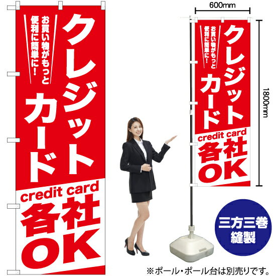 【3枚まで送料297円】クレジットカード各社OK のぼり AKB-1060（受注生産品・キャンセル不可）