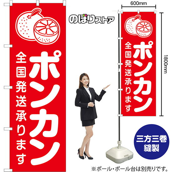 のぼり旗 ポンカン 全国発送承ります AKB-1479 （受注生産品・キャンセル不可）