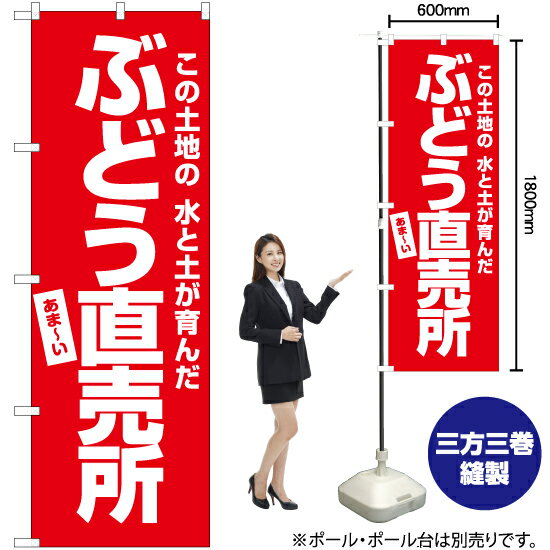 ぶどう直売所 のぼり AKB-485（受注生産品・キャンセル不可）