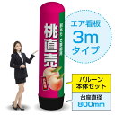 3mエア看板(バルーン+本体セット) 桃直売(濃) AS-41(受注生産品・キャンセル不可)
