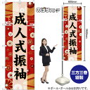 のぼり 成人式振袖 黒文字 GNB-6382 (受注生産品・キャンセル不可)