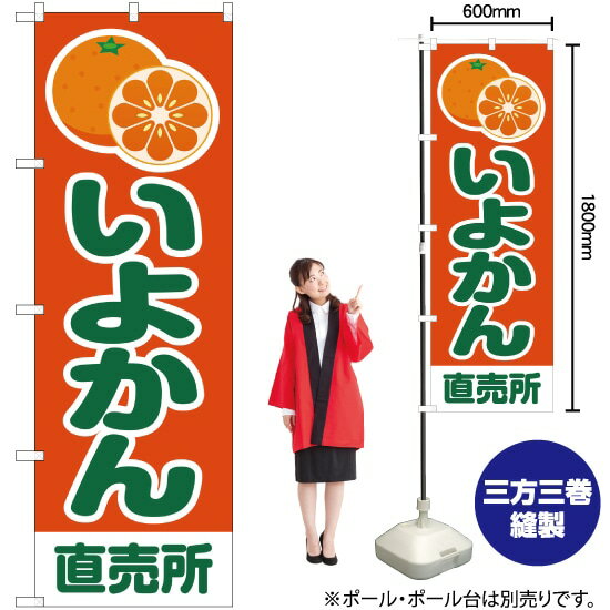 【3枚まで送料297円】いよかん 直売所 （橙） のぼり JA-200（受注生産品・キャンセル不可）