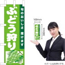 ミニのぼり ぶどう狩り(黄緑地) JA-855(受注生産品・キャンセル不可)