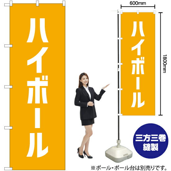 【3枚まで送料297円】ハイボール のぼり NMB-293（受注生産品・キャンセル不可）